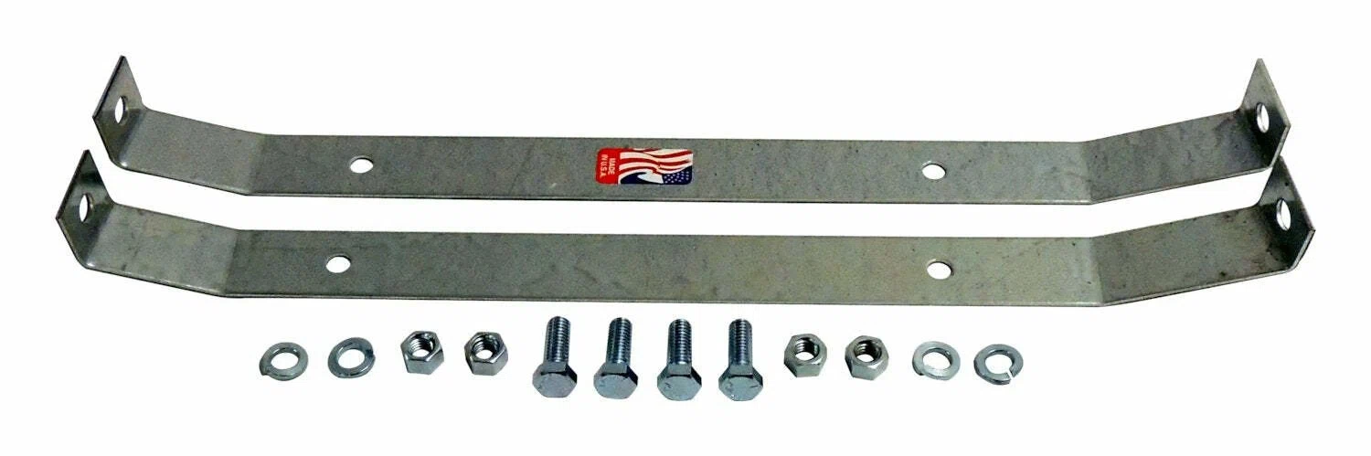 Vintage - Metal Silver Fuel Tank Strap Kit - CJGTSE1